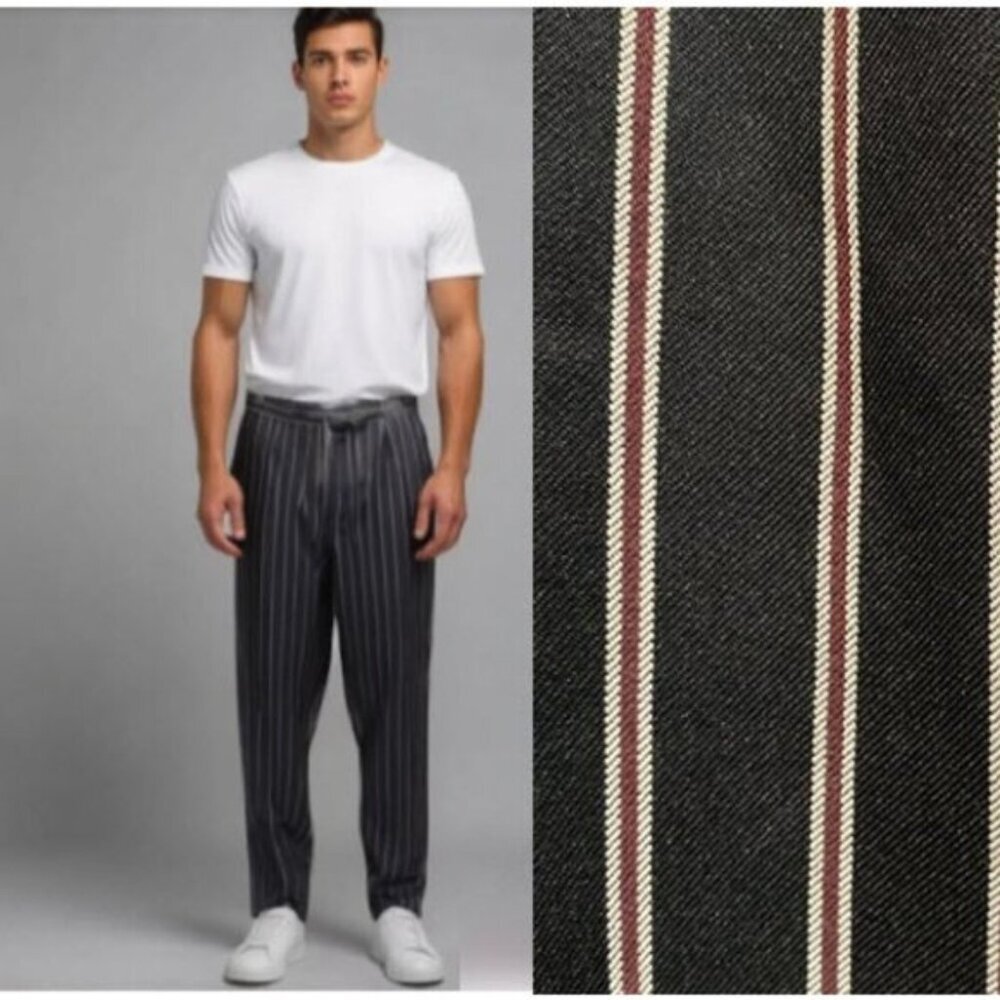 Loom Relax Fit Pants Black stripes slacks Size 36